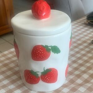 Strawberry Design Ceramic Canister